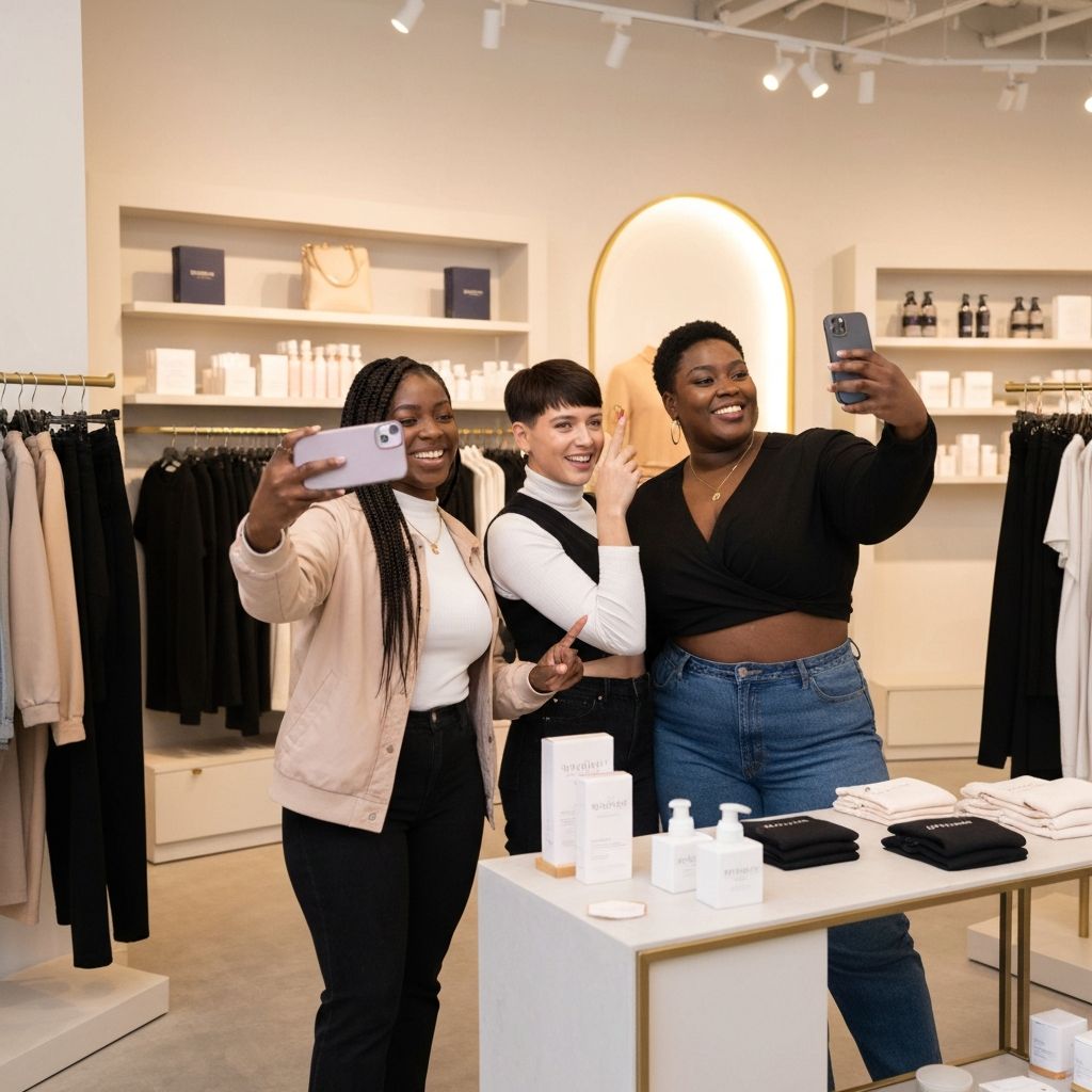 Influencers doing store tours and creating content